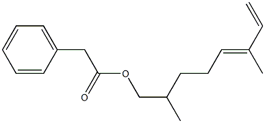 Phenylacetic acid 2,6-dimethyl-5,7-octadienyl ester Struktur