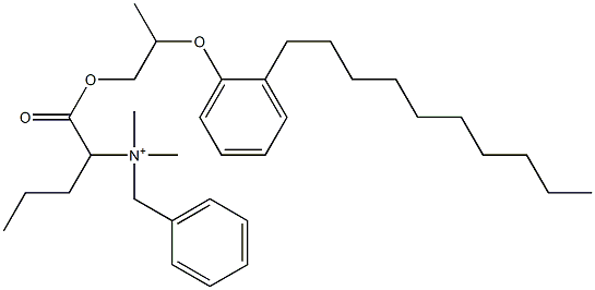 N,N-Dimethyl-N-benzyl-N-[1-[[2-(2-decylphenyloxy)propyl]oxycarbonyl]butyl]aminium Struktur