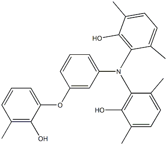 N,N-Bis(6-hydroxy-2,5-dimethylphenyl)-3-(2-hydroxy-3-methylphenoxy)benzenamine Struktur