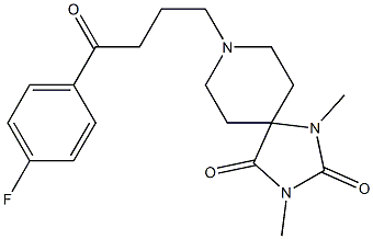 8-[4-(4-Fluorophenyl)-4-oxobutyl]-1,3-dimethyl-1,3,8-triazaspiro[4.5]decane-2,4-dione Struktur