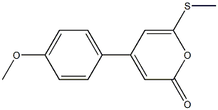 4-(4-Methoxyphenyl)-6-(methylthio)-2-pyrone Struktur