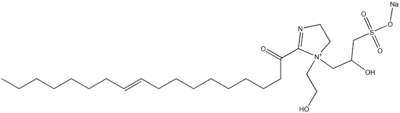 1-(2-Hydroxyethyl)-1-[2-hydroxy-3-(sodiooxysulfonyl)propyl]-2-(10-octadecenoyl)-2-imidazoline-1-ium Struktur