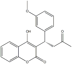 4-Hydroxy-3-[(1S)-3-oxo-1-(3-methoxyphenyl)butyl]-2H-1-benzopyran-2-one Struktur