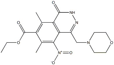 5-Nitro-1,2-dihydro-1-oxo-6,8-dimethyl-4-(morpholinomethyl)phthalazine-7-carboxylic acid ethyl ester Struktur