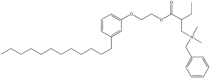 N,N-Dimethyl-N-benzyl-N-[2-[[2-(3-dodecylphenyloxy)ethyl]oxycarbonyl]butyl]aminium Struktur