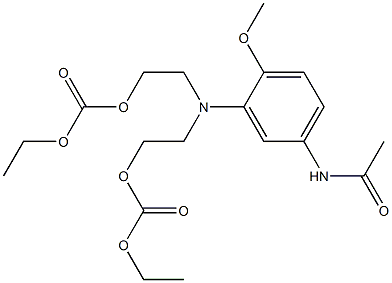 3'-[Bis[2-(ethoxycarbonyloxy)ethyl]amino]-4'-methoxyacetanilide Struktur