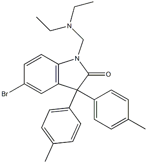 5-Bromo-1-diethylaminomethyl-3,3-di(p-tolyl)-2-indolinone Struktur