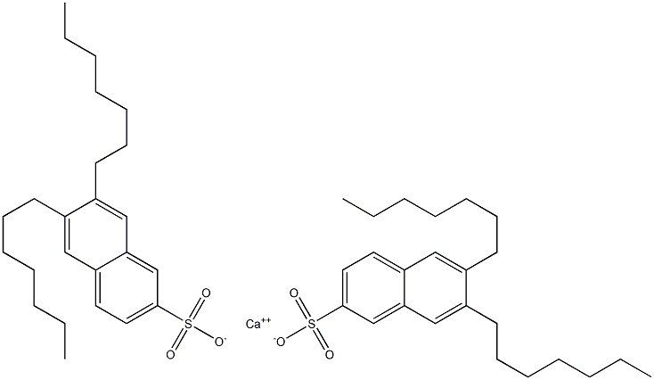 Bis(6,7-diheptyl-2-naphthalenesulfonic acid)calcium salt Struktur