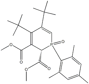 (2S)-1-Mesityl-1,2-dihydro-4,5-di-tert-butyl-2,3-bis(methoxycarbonyl)-1H,1H-phosphorin 1-oxide Struktur