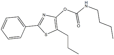 N-Butylcarbamic acid 2-phenyl-5-propyl-4-thiazolyl ester Struktur