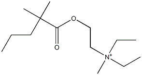 N,N-Diethyl-2-(2,2-dimethylvaleryloxy)-N-methylethanaminium Struktur