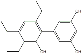 3',4',6'-Triethyl-1,1'-biphenyl-2',3,5-triol Struktur