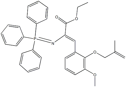 (Z)-2-[(Triphenylphosphoranylidene)amino]-3-[3-methoxy-2-[(2-methyl-2-propenyl)oxy]phenyl]acrylic acid ethyl ester Struktur