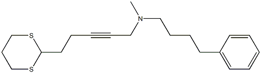 5-(1,3-Dithian-2-yl)-N-methyl-N-(4-phenylbutyl)-2-pentyn-1-amine Struktur