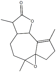 3a,4,5,6,6a,7,8,9b-Octahydro-6,6a-epoxy-3,6,9-trimethylazuleno[4,5-b]furan-2(3H)-one Struktur