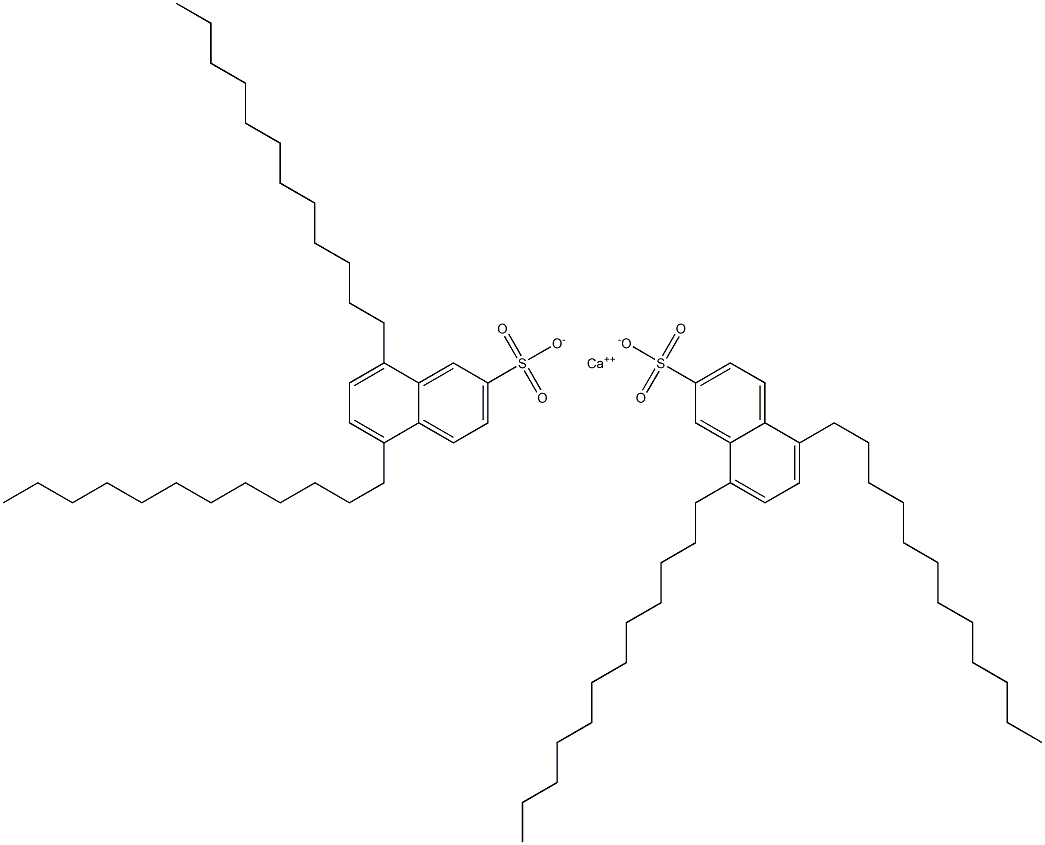 Bis(5,8-didodecyl-2-naphthalenesulfonic acid)calcium salt Struktur