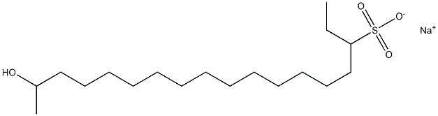 17-Hydroxyoctadecane-3-sulfonic acid sodium salt Struktur