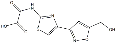 N-[4-[5-Hydroxymethyl-3-isoxazolyl]-2-thiazolyl]oxamidic acid Struktur