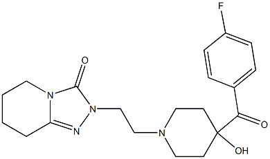 2-[2-[4-(4-Fluorobenzoyl)-4-hydroxy-1-piperidinyl]ethyl]-5,6,7,8-tetrahydro-1,2,4-triazolo[4,3-a]pyridin-3(2H)-one Struktur