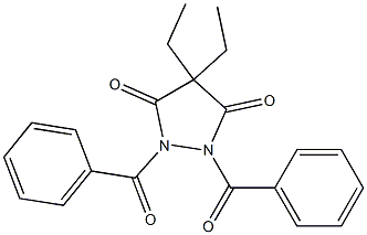 4,4-Diethyl-1,2-dibenzoyl-3,5-pyrazolidinedione Struktur