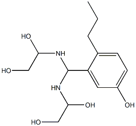 3-[Bis[(1,2-dihydroxyethyl)amino]methyl]-4-propylphenol Struktur