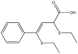 (Z)-2,4-Bis(ethylthio)-4-phenyl-3-butenoic acid Struktur