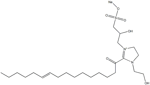 1-(2-Hydroxyethyl)-3-[2-hydroxy-3-(sodiooxysulfonyl)propyl]-2-(10-hexadecenoyl)-2-imidazoline-3-ium Struktur