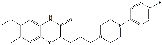 2-[3-[4-(4-Fluorophenyl)piperazin-1-yl]propyl]-6-isopropyl-7-methyl-2H-1,4-benzoxazin-3(4H)-one Struktur