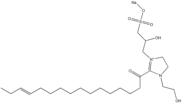 1-(2-Hydroxyethyl)-3-[2-hydroxy-3-(sodiooxysulfonyl)propyl]-2-(13-hexadecenoyl)-2-imidazoline-3-ium Struktur