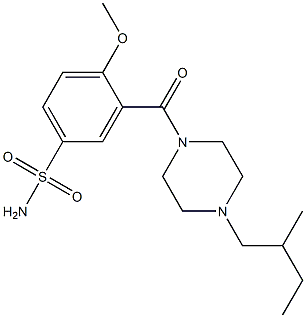 4-Methoxy-3-[[4-(2-methylbutyl)piperazino]carbonyl]benzenesulfonamide Struktur