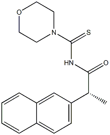 (-)-N-[(R)-2-(2-Naphtyl)propionyl]-4-morpholinecarbothioamide Struktur