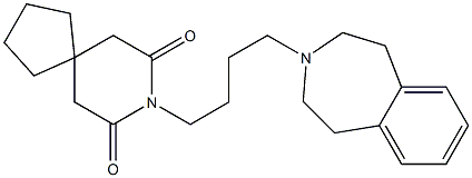 3-[4-(7,9-Dioxo-8-azaspiro[4.5]decan-8-yl)butyl]-1,2,4,5-tetrahydro-3H-3-benzazepine Struktur