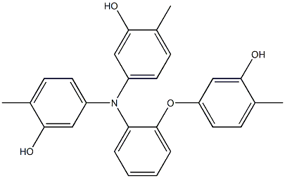 N,N-Bis(3-hydroxy-4-methylphenyl)-2-(3-hydroxy-4-methylphenoxy)benzenamine Struktur