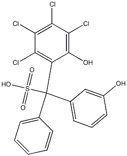 (3,4,5,6-Tetrachloro-2-hydroxyphenyl)(3-hydroxyphenyl)phenylmethanesulfonic acid Struktur