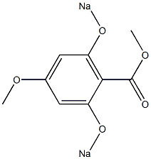 2,6-Bis(sodiooxy)-4-methoxybenzoic acid methyl ester Struktur