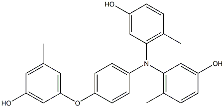 N,N-Bis(3-hydroxy-6-methylphenyl)-4-(3-hydroxy-5-methylphenoxy)benzenamine Struktur