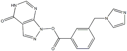 1,5-Dihydro-4-oxo-4H-pyrazolo[3,4-d]pyrimidin-1-ol 3-[(1H-imidazol-1-yl)methyl]benzoate Struktur