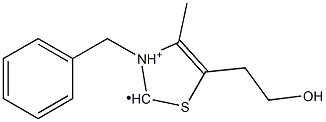 (2,3-Dihydro-3-benzyl-4-methyl-5-(2-hydroxyethyl)thiazol)-3-iumyl Struktur