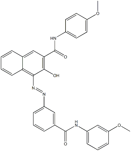 4-[[3-[[(3-Methoxyphenyl)amino]carbonyl]phenyl]azo]-3-hydroxy-N-(4-methoxyphenyl)-2-naphthalenecarboxamide Struktur