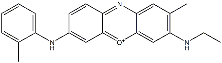 3-(Ethylamino)-2-methyl-7-[(2-methylphenyl)amino]phenoxazin-5-ium Struktur