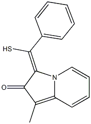 1-Methyl-3-[mercapto(phenyl)methylene]indolizin-2(3H)-one Struktur