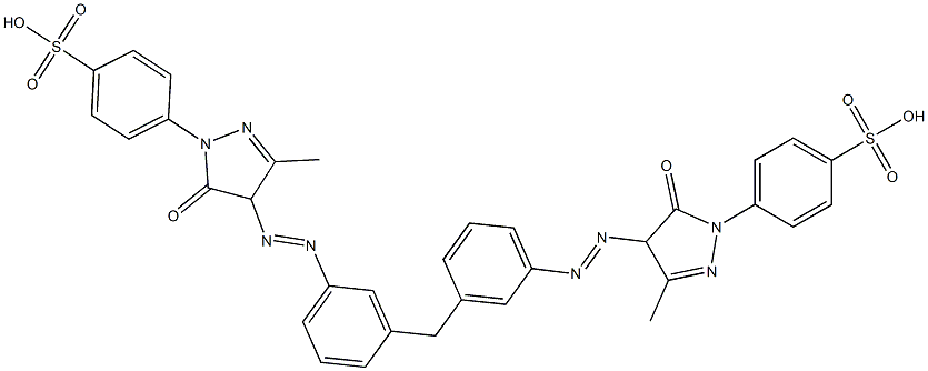 4,4'-[Methylenebis[(3,1-phenylene)azo[(4,5-dihydro-3-methyl-5-oxo-1H-pyrazole)-4,1-diyl]]]bis(benzenesulfonic acid) Struktur