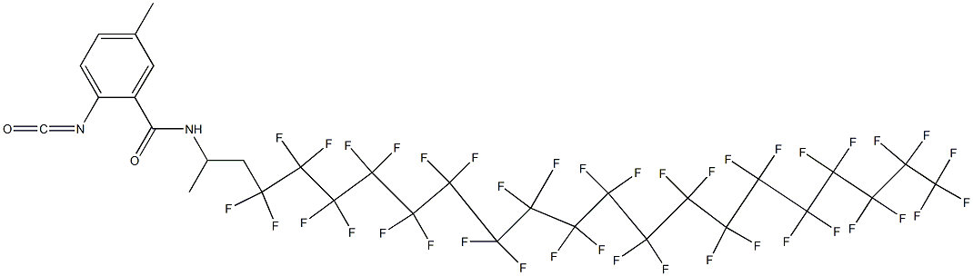 2-Isocyanato-5-methyl-N-[2-(nonatriacontafluorononadecyl)-1-methylethyl]benzamide Struktur