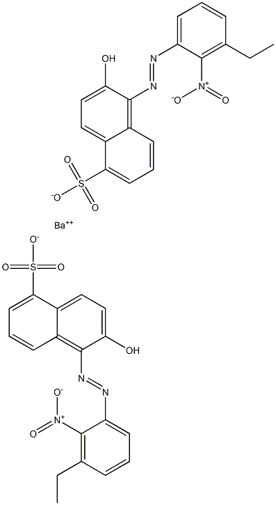 Bis[1-[(3-ethyl-2-nitrophenyl)azo]-2-hydroxy-5-naphthalenesulfonic acid]barium salt Struktur