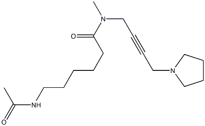 N-Methyl-N-[4-(1-pyrrolidinyl)-2-butynyl]-6-(acetylamino)hexanamide Struktur