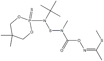 2-[N-tert-Butyl-N-[N-methyl-N-(1-methylthioethylideneaminooxycarbonyl)aminothio]amino]-5,5-dimethyl-2-thioxo-1,3,2-dioxaphosphorinane Struktur