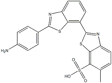 2-[2-(4-Aminophenyl)benzothiazol-7-yl]-6-methyl-7-benzothiazolesulfonic acid Struktur