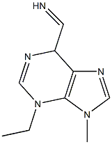 (3-Ethyl-9-methyl-3,6-dihydro-9H-purine)-6-methanimine Struktur