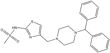 4-[(4-Diphenylmethyl-1-piperazinyl)methyl]-N-methylsulfonyl-2-thiazolamine Struktur