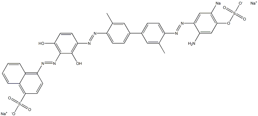 4-[[3-[[4'-[(2-Amino-4-hydroxy-5-sodiosulfophenyl)azo]-3,3'-dimethyl-1,1'-biphenyl-4-yl]azo]-2,6-dihydroxyphenyl]azo]naphthalene-1-sulfonic acid sodium salt Struktur